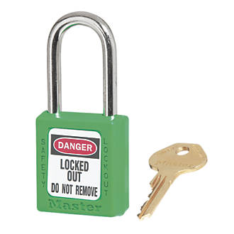 Master Lock Loto Safety Lock-Off Padlock Green 20 x 38mm