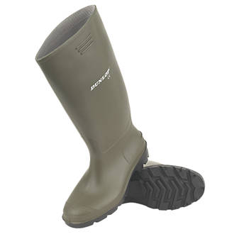 Dunlop Pricemaster   Non Safety Wellies Green Size 12