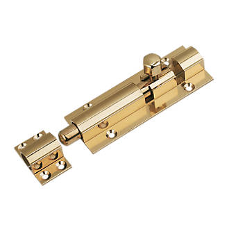 Straight Door Bolt Polished Brass 152mm