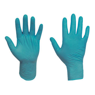 Ansell Touch N Tuff Nitrile Powder-Free Disposable Gloves Teal Large 100 Pack
