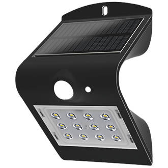 Luceco  LED Solar Wall Light With PIR Sensor Black