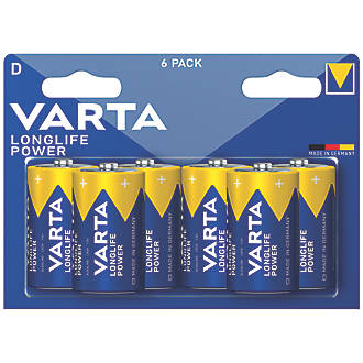 Varta Longlife Power D High Energy Batteries 6 Pack