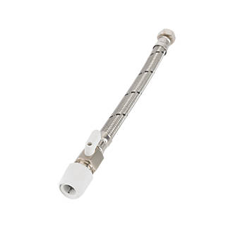 Hep2O Push-Fit Flexible Tap Connectors with Valve 15mm x ½" x 300mm 2 Pack