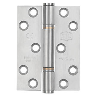 Smith & Locke Satin Stainless Steel Grade 13 Fire Rated Thrust Hinge 102 x 76mm 2 Pack