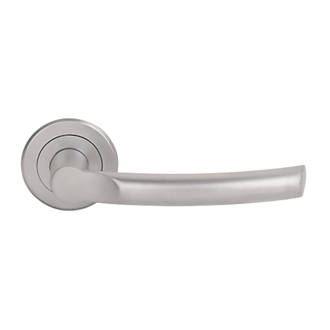 Smith & Locke Nelson Fire Rated Lever on Rose Door Handles Pair Satin Chrome