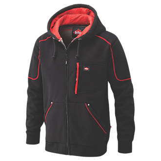 Lee Cooper 105 Hooded Fleece Jacket Black/Red Large 42" Chest