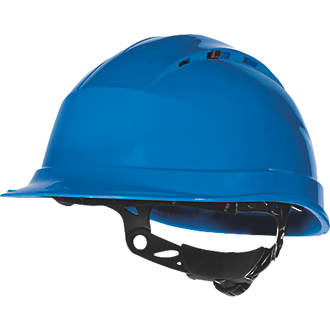 Delta Plus Quartz Up 4 Vented Rotor Wheel Ratchet Safety Helmet Blue