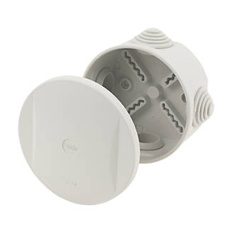 Schneider Electric Round 4-Entry Junction Box with Knockouts Grey 85mm