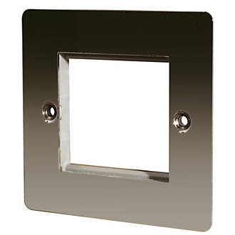LAP 1-Gang Front Plate with Double Module Aperture + Earth Black Nickel