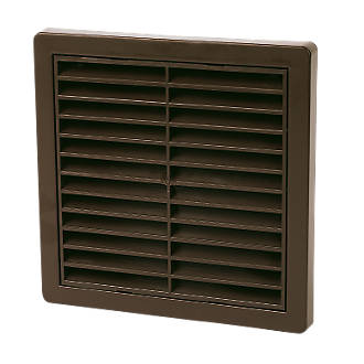 Manrose Fixed Louvre Vent Brown 125 x 125mm