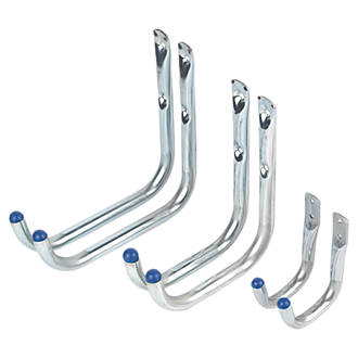 Smith & Locke Light Duty Storage Hooks Zinc-Plated / Blue Tips 6 Pcs