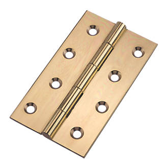Polished Brass  Butt Hinges 102 x 61mm 2 Pack