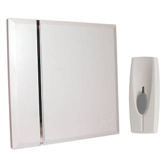 Byron BY401W 60m Wireless Doorbell Kit with Portable Chime White