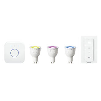 Philips Hue White And Colour Ambience GU10 Starter Kit Colour-Changing 6.5W 750lm 5 Piece Set