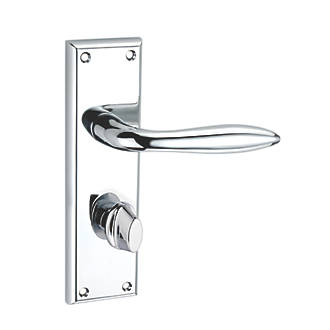 Smith & Locke Blyth Fire Rated WC Door Handles Pair Polished Chrome