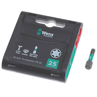 Wera Bit-Box Impaktor TriTorsion Diamond Coated Bits TX25 x 25mm 15 Pack