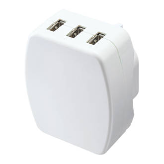 Masterplug 3-Outlet Plug-In USB Charging Plug Adaptor 3.4A