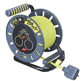 PRO XT  13A 2-Gang 25m Cable Reel + 2.1A 2G USB Charger 240V