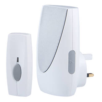 Byron   Wireless Doorbell Kit with Plug In Chime White