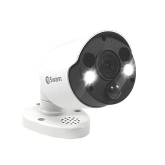 Swann SWNHD-885MSFB-UK CCTV Add-On Camera with Light & Siren PIR White