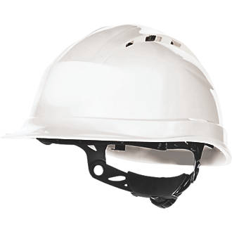 Delta Plus Quartz Up 4 Vented Rotor Wheel Ratchet Safety Helmet White