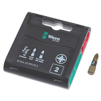 Wera Bit-Box BiTorsion Extra-Tough Bits PZ2 x 25mm 20 Pack