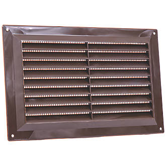 Map Vent Fixed Louvre Vent with Flyscreen Brown 229 x 152mm
