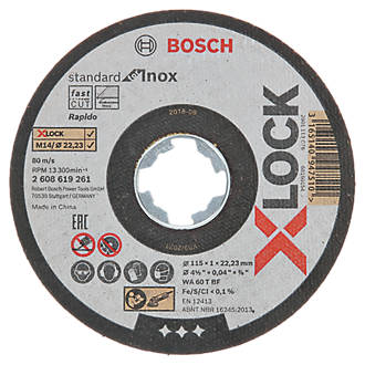 Bosch X-Lock Stainless Steel Cutting Disc 4½" (115mm) x 1 x 22.23mm 10 Pack