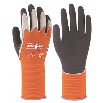 Towa ActivGrip XA-325 Latex-Coated Finger Gloves Grey / Orange X Large