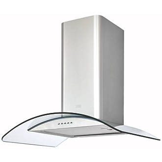 Cooke & Lewis CLCGS60 Curved Glass Hood Stainless Steel 600mm