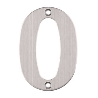 Eclipse Door Numeral 0 Satin Stainless Steel 102mm