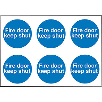 "Fire Door Keep Shut" Adhesive Labels 100 x 100mm 30 Pack