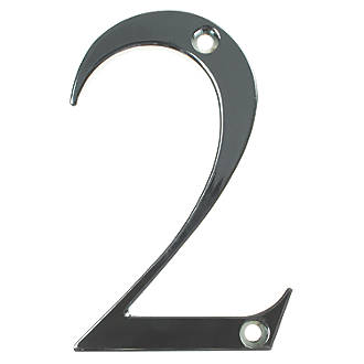 Fab & Fix Door Numeral 2 Polished Chrome 80mm