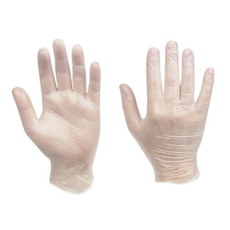 Cleangrip  Vinyl Powdered Disposable Gloves Clear Medium 100 Pack