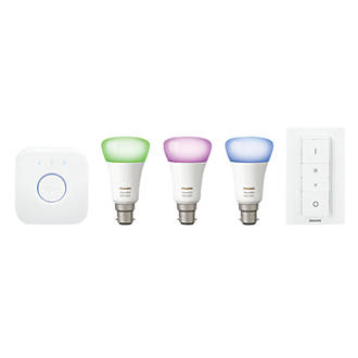 Philips Hue White and Colour Ambience B22 Starter Kit Colour-Changing 10W 806lm 5 Piece Set