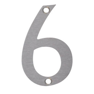 Fab & Fix Door Numeral 6, 9 Satin Stainless Steel 78mm