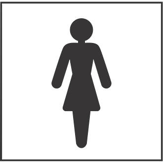 Ladies Toilet Symbol Sign 150 x 150mm