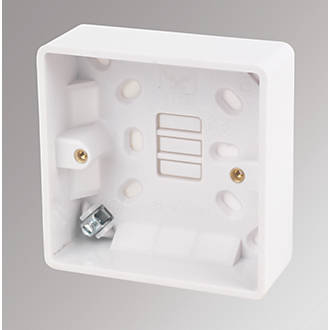 LAP 1-Gang Surface Pattress Box with Earth Terminal White 32mm