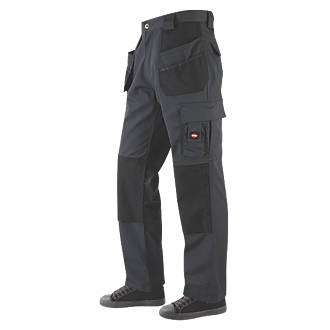 Lee Cooper LCPNT216  Work Trousers Grey / Black 40" W 31" L