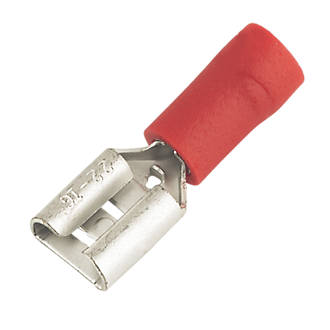 Insulated Red 0.5-1.5mm² Push-On (F) Crimp 100 Pack