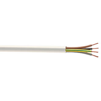 Nexans 3184Y White 4-Core 1mm² Flexible Cable 5m Coil