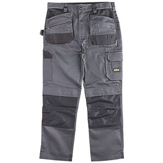 Site Jackal Work Trousers Grey / Black 30" W 34" L