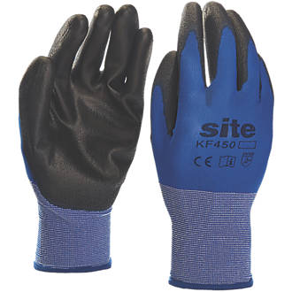 Site KF450 Premium PU Gloves Blue / Black Large