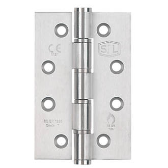 Smith & Locke Satin Stainless Steel Grade 7 Fire Rated Washered Hinge 102 x 67mm 2 Pack