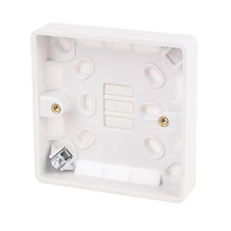 LAP 1-Gang Surface Pattress Box with Earth Terminal White 16mm