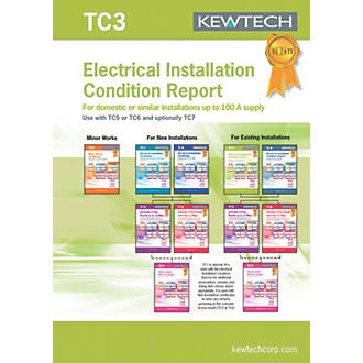 Kewtech TC3 Electrical Installation Condition Report Up To 100A Supply 8 Certificates
