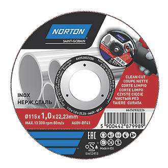Norton  Stainless Steel Metal Cutting Disc 4½" (115mm) x 1 x 22.23mm