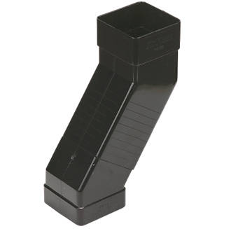 FloPlast Square Line  Adjustable Offset Bend 65mm Black