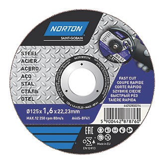 Norton  Metal Metal Cutting Disc 5" (125mm) x 1.6 x 22.23mm