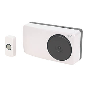 Byron  Battery-Powered Wired Wall-Mounted Doorbell Kit White